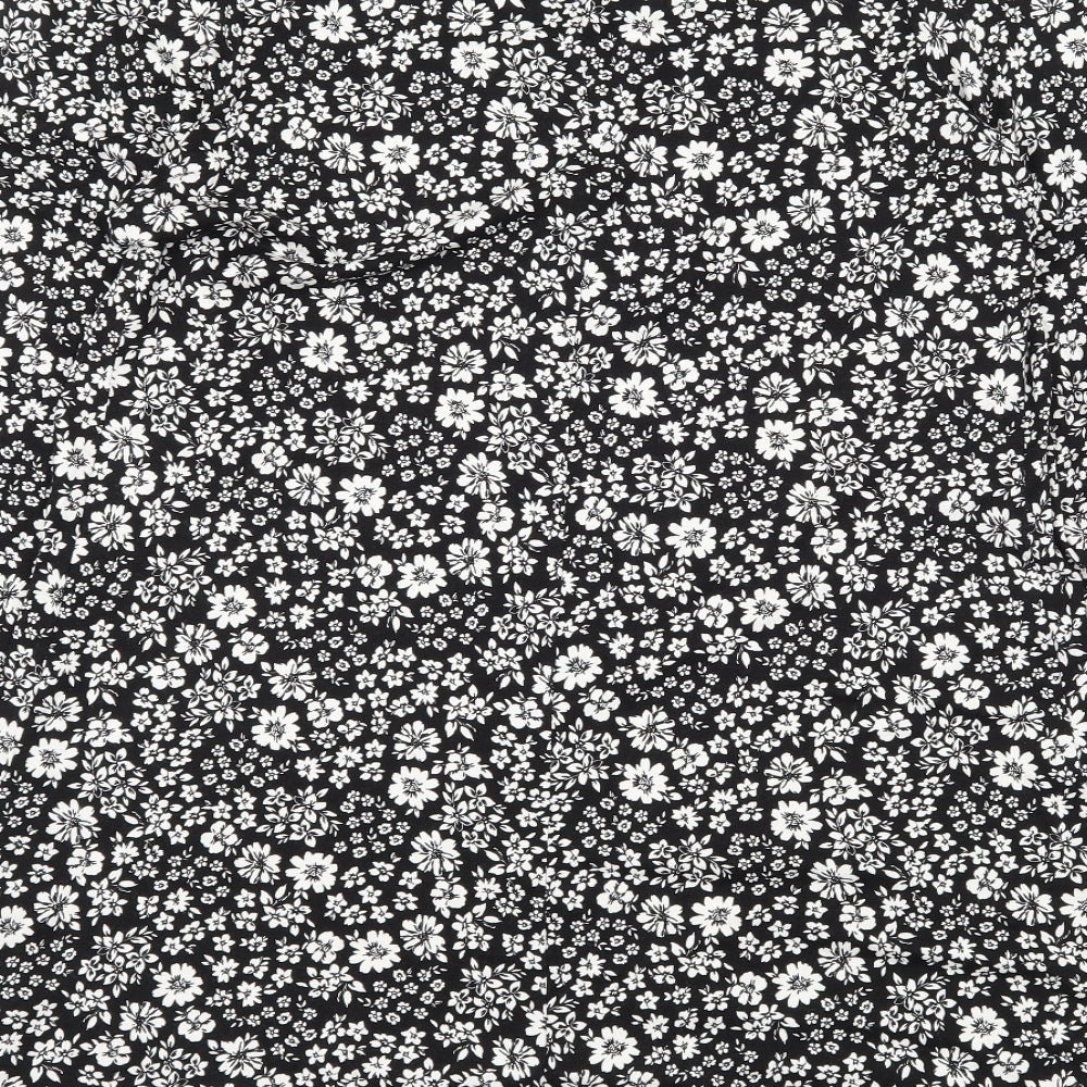 Wallis Womens Black Floral  A-Line  Size 12