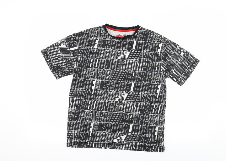 F&F Boys Black Jersey Basic T-Shirt Size 9-10 Years - Score
