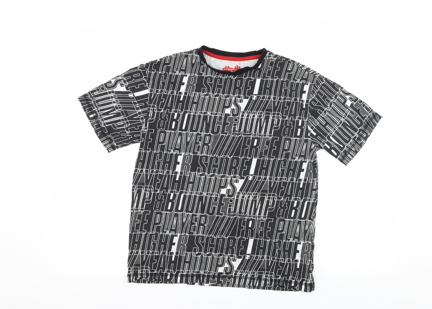 F&F Boys Black  Jersey Basic T-Shirt Size 9-10 Years  - Score