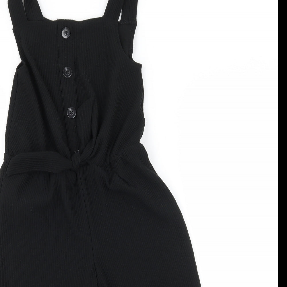 Primark Girls Black  Jersey Jumpsuit One-Piece Size 6-7 Years