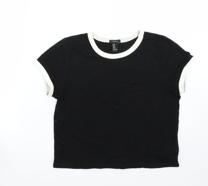 FOREVER 21 Womens Black Basic T-Shirt Size M