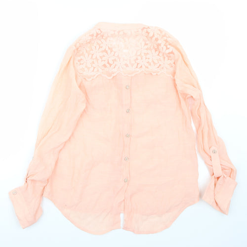 Mine  Womens Orange   Basic Button-Up Size S