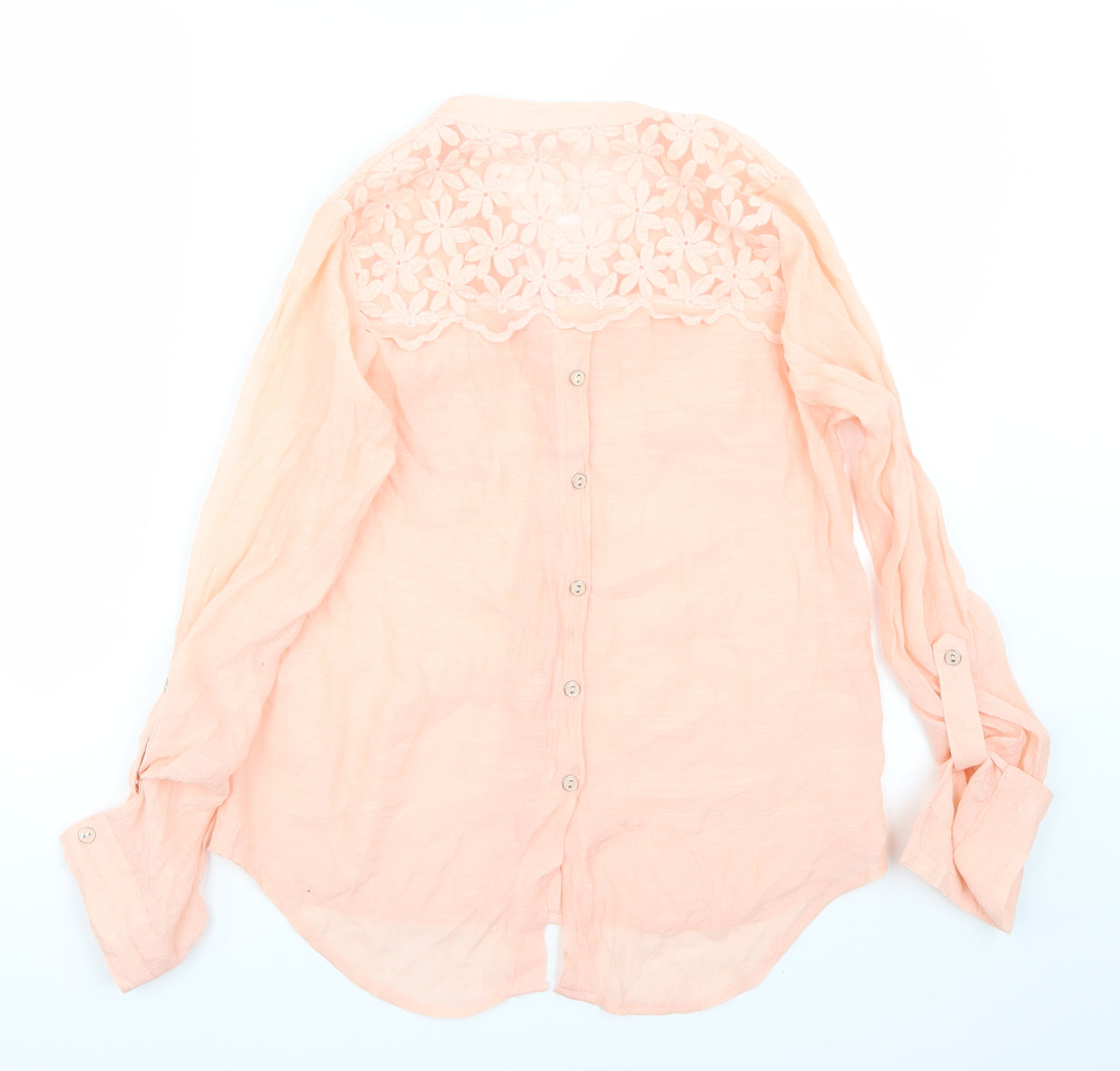 Mine  Womens Orange   Basic Button-Up Size S