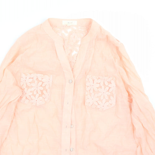 Mine  Womens Orange   Basic Button-Up Size S