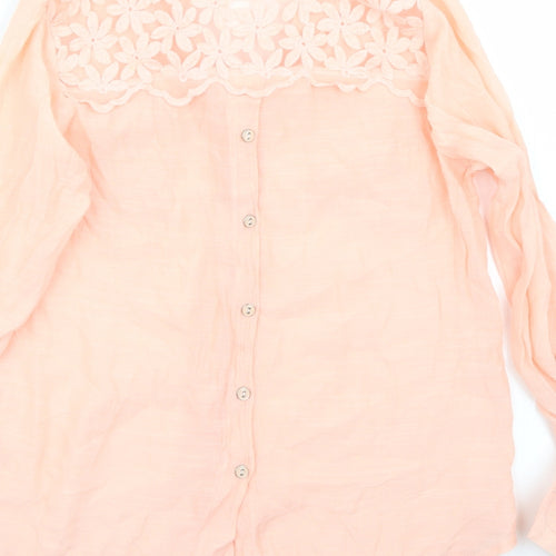 Mine  Womens Orange   Basic Button-Up Size S