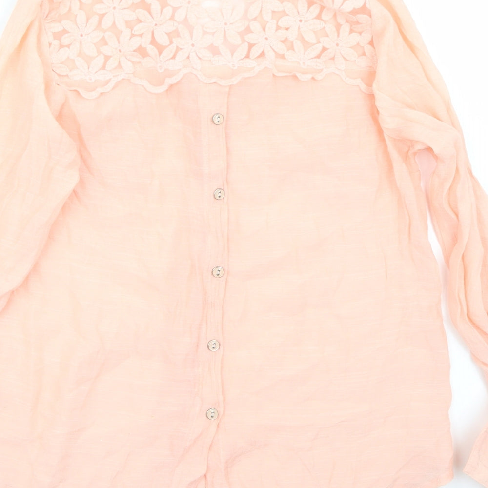 Mine  Womens Orange   Basic Button-Up Size S