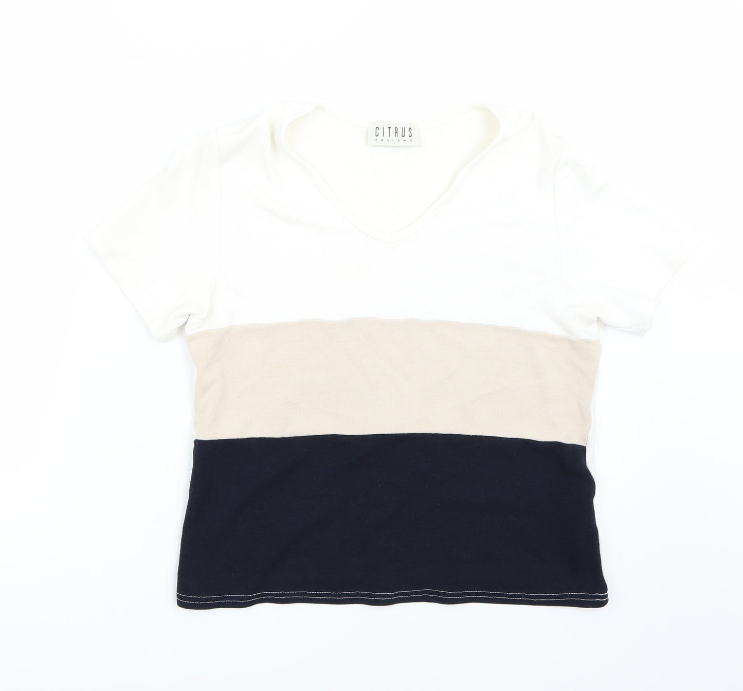 Citrus Womens Beige   Basic T-Shirt Size 12