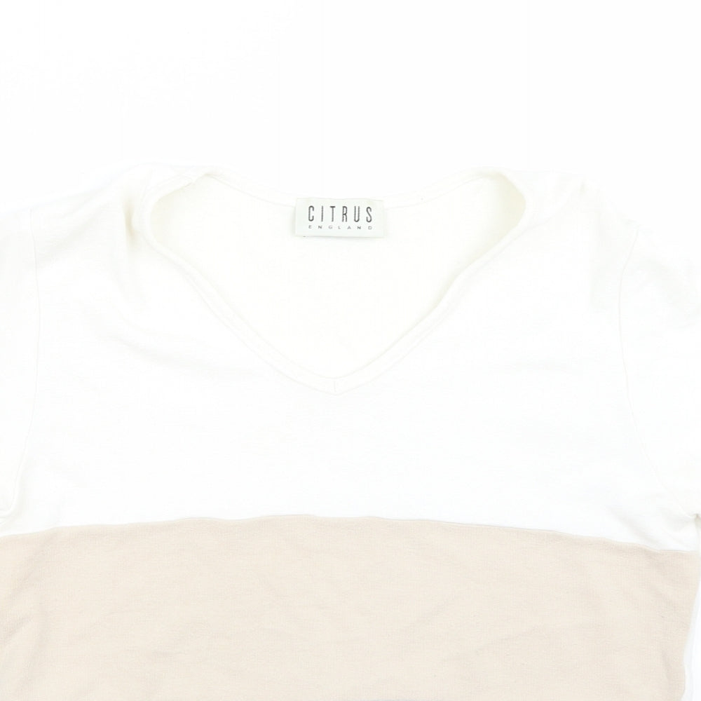 Citrus Womens Beige   Basic T-Shirt Size 12
