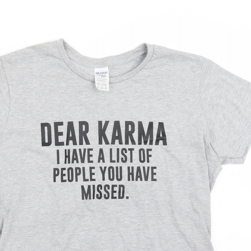 Gildan Womens Grey   Basic T-Shirt Size L