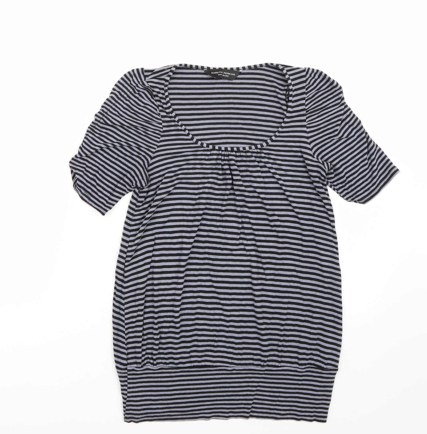 Dorothy Perkins Womens Grey Striped  Basic T-Shirt Size 10