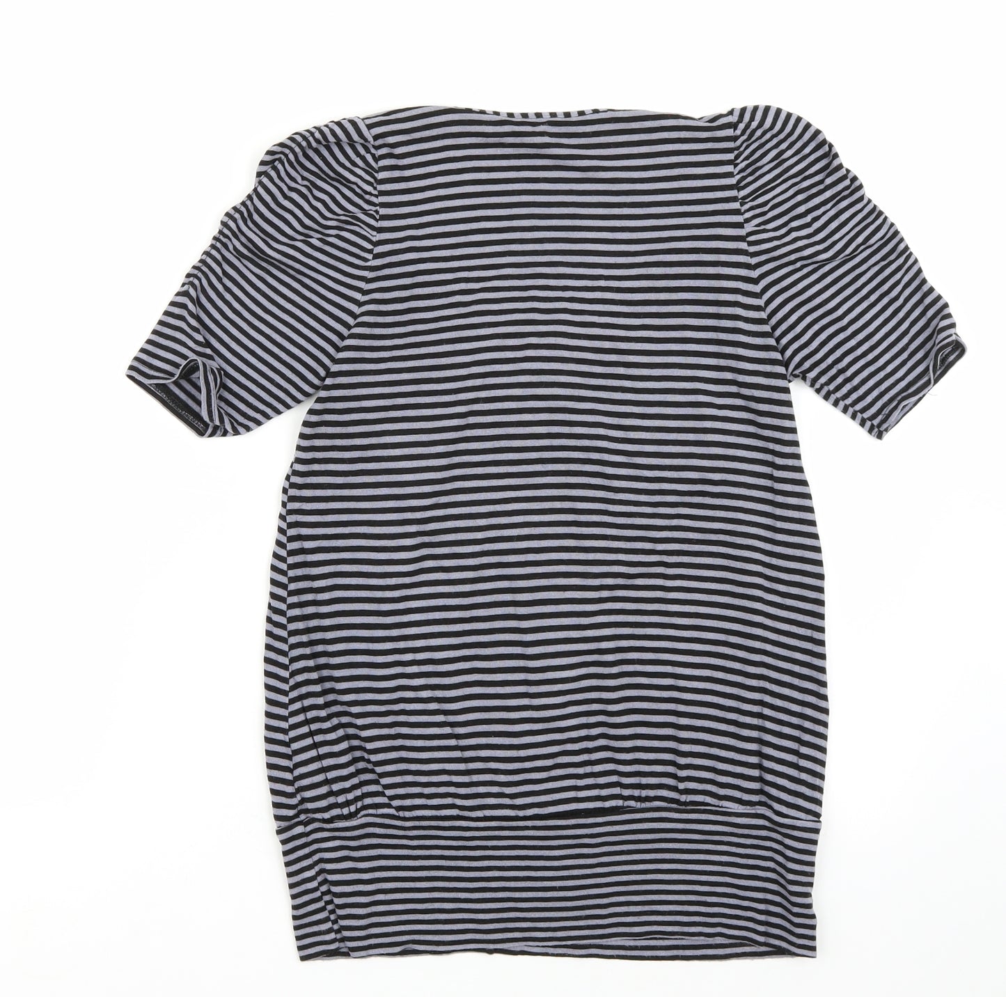Dorothy Perkins Womens Grey Striped  Basic T-Shirt Size 10