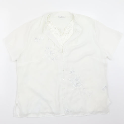 Marks and Spencer Womens White   Basic Button-Up Size 18