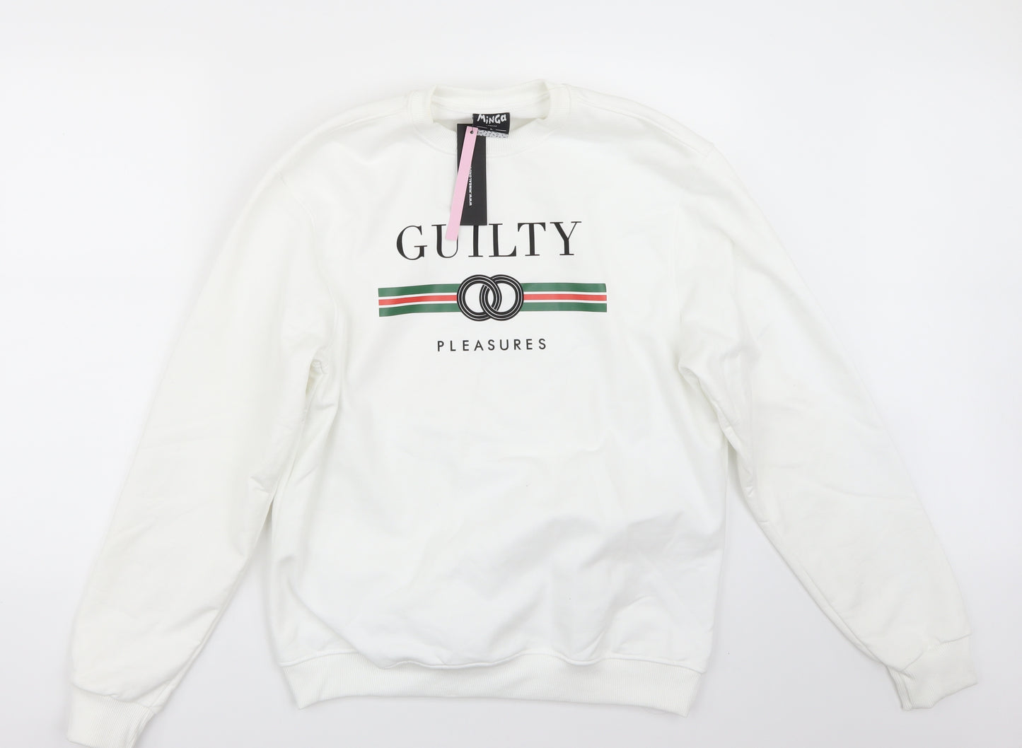 MINGA Womens White   Pullover Jumper Size L