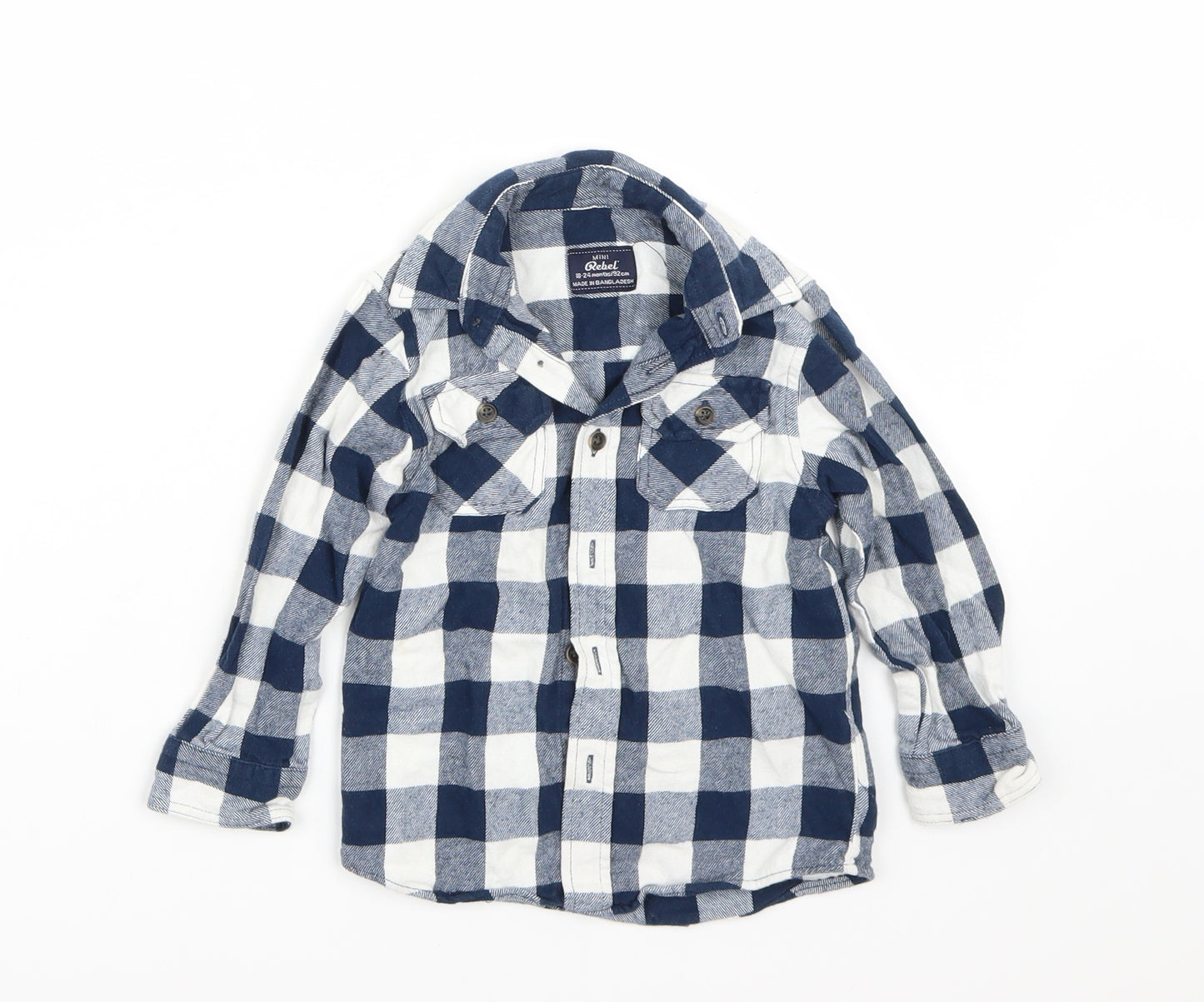 rebel  Baby Blue Check  Basic Button-Up Size 18-24 Months