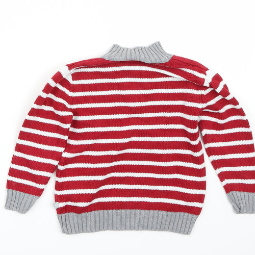 Liegeland Boys Red Striped  Pullover Jumper Size 2-3 Years