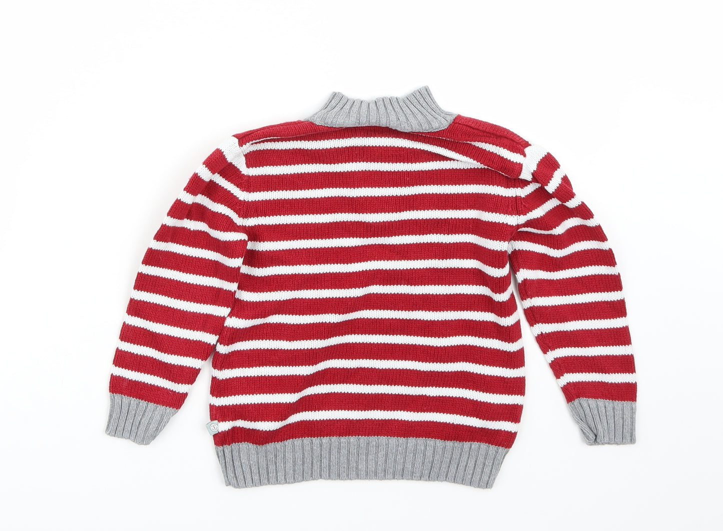 Liegeland Boys Red Striped  Pullover Jumper Size 2-3 Years