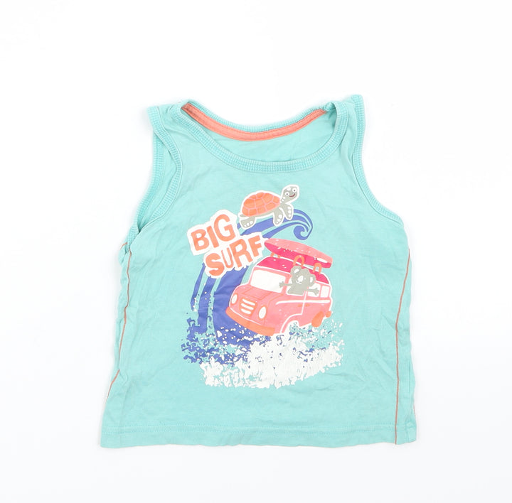 Preworn Girls Green Basic Tank Size 24 Months