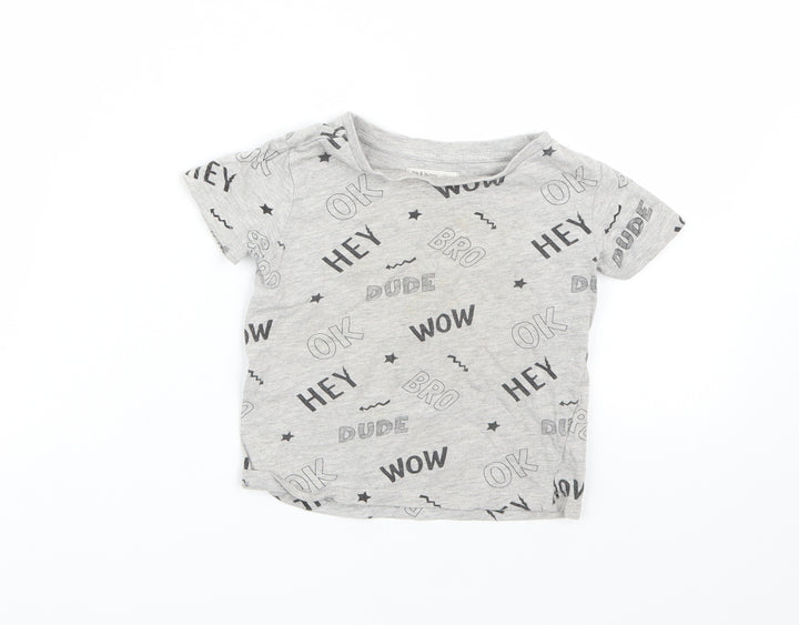 Fox & bunny Boys Grey Basic T-Shirt Size 2-3 Years