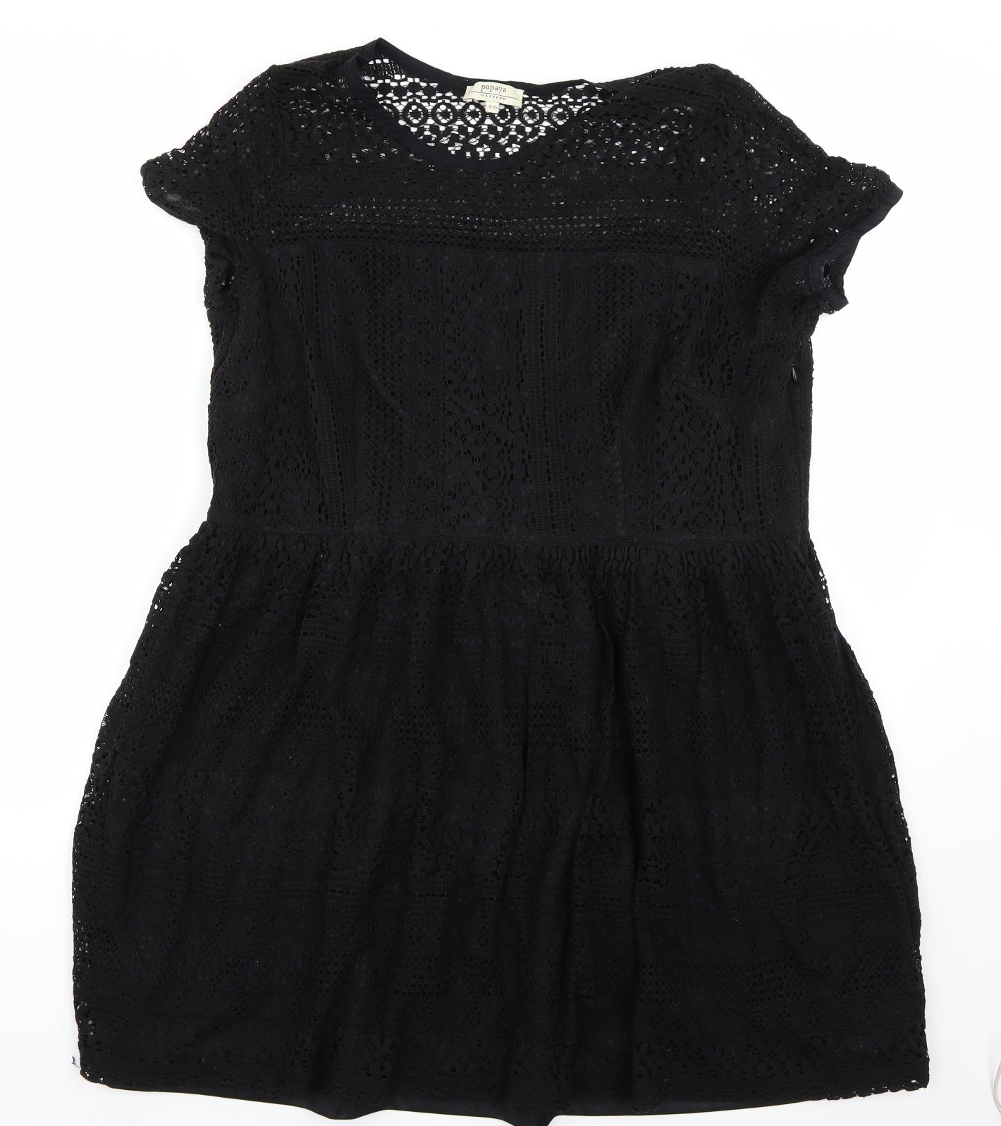 Papaya Womens Black  Rayon A-Line  Size 18