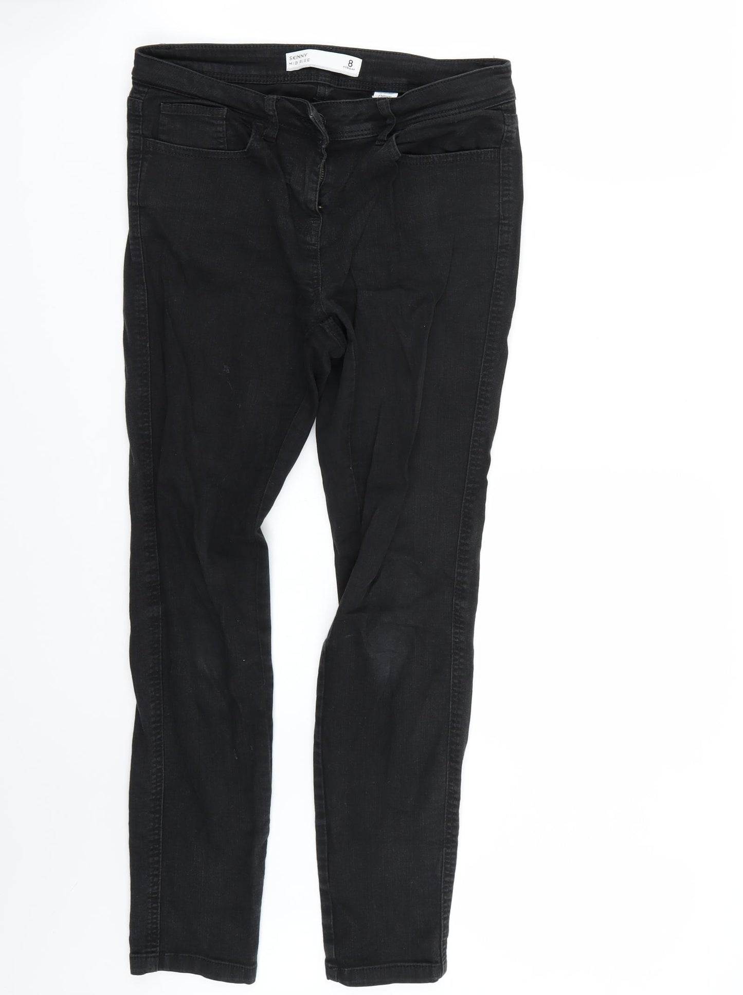 NEXT Womens Black   Straight Jeans Size 8 L27 in
