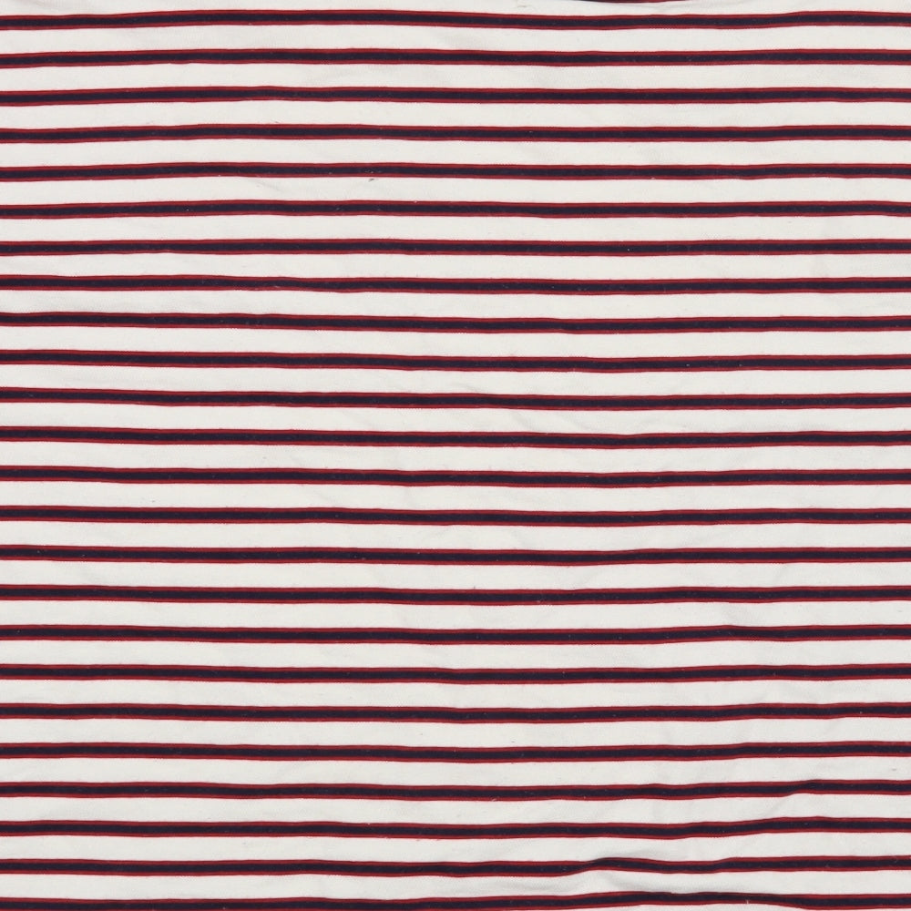 Zara Womens White Striped  Pullover Sweatshirt Size M