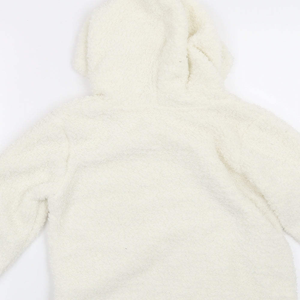 Nutmeg Girls White   Pullover Hoodie Size 7-8 Years