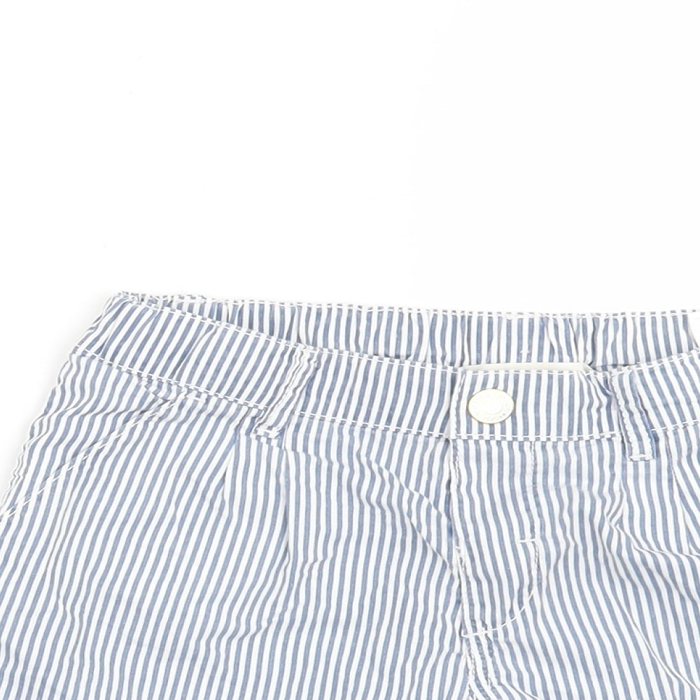 H&M Boys Blue Striped  Chino Shorts Size 7 Years