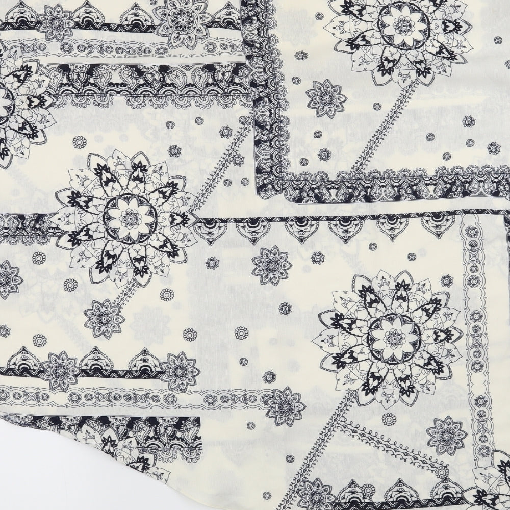 River Island Womens Beige Paisley  Basic Button-Up Size 8