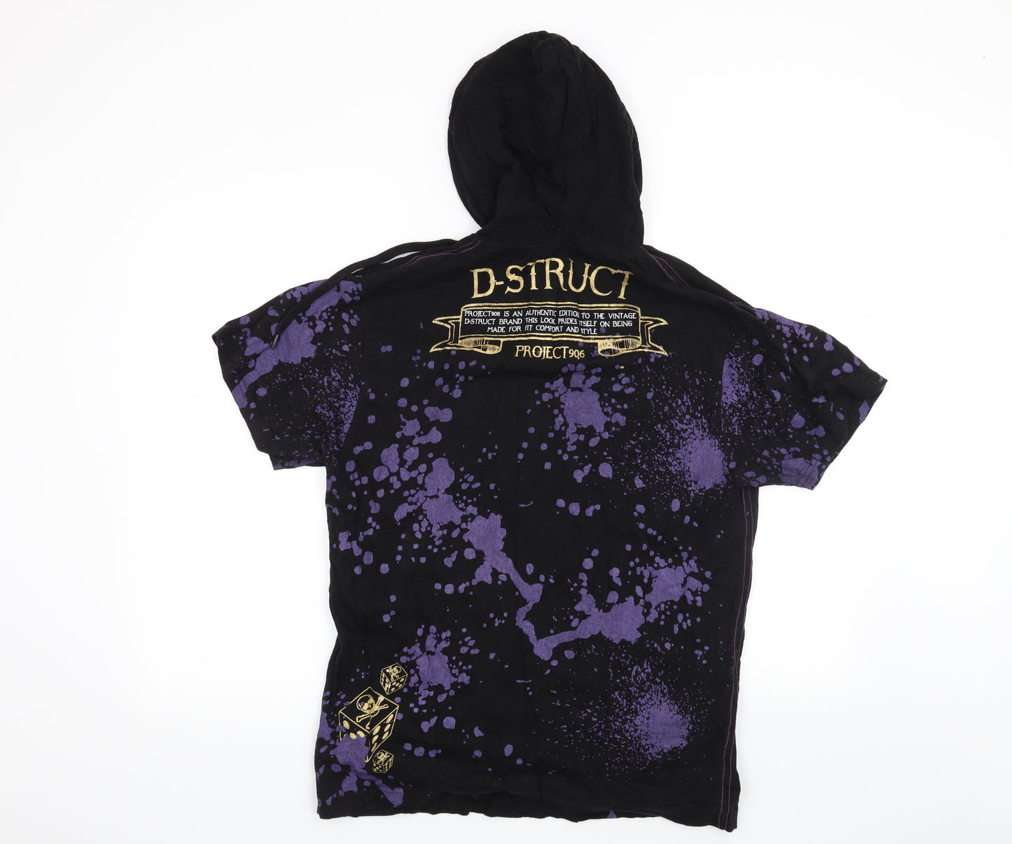 Dstruct Mens Black    T-Shirt Size L  - Skull