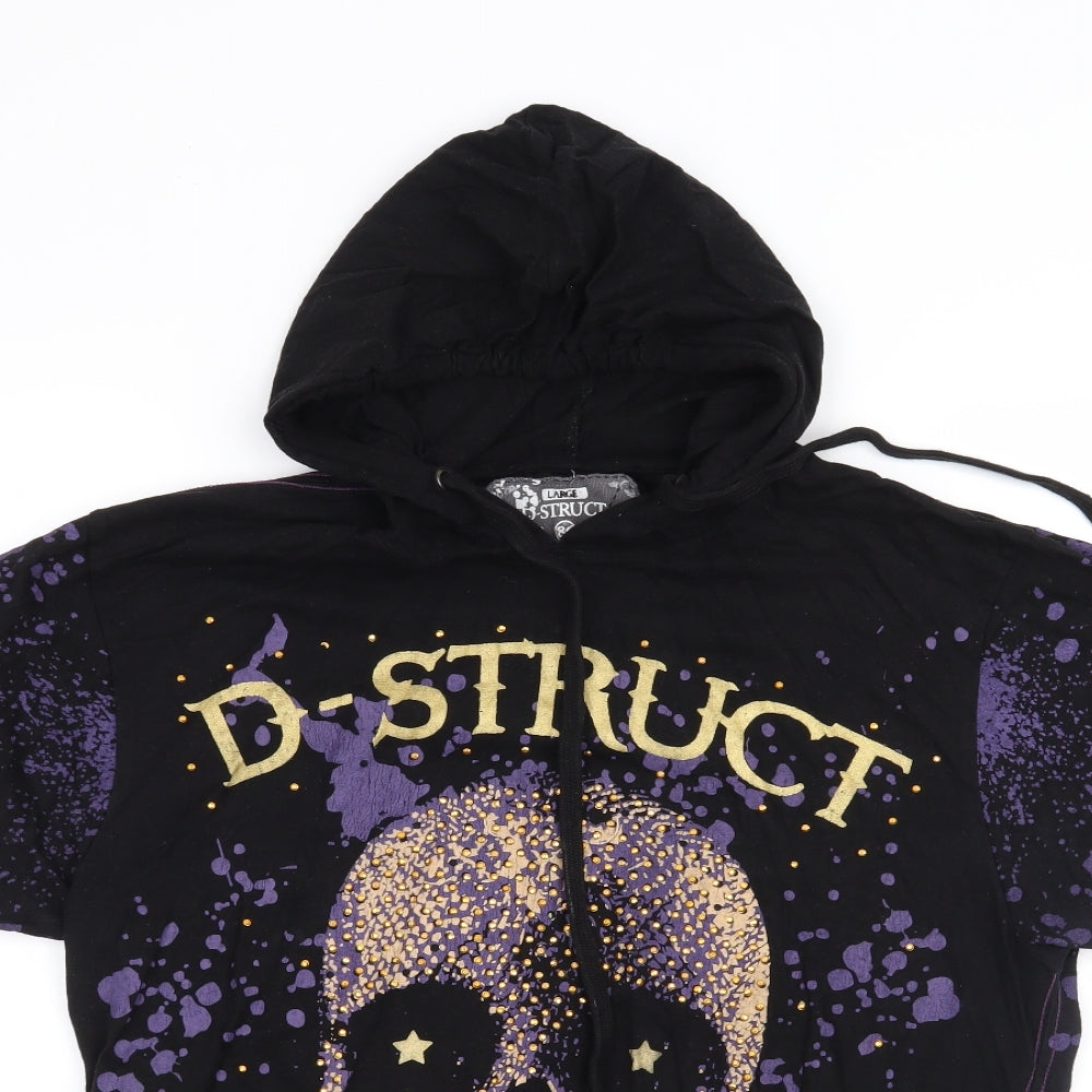 Dstruct Mens Black    T-Shirt Size L  - Skull