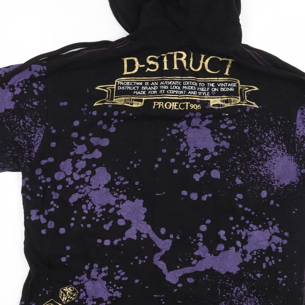 Dstruct Mens Black    T-Shirt Size L  - Skull