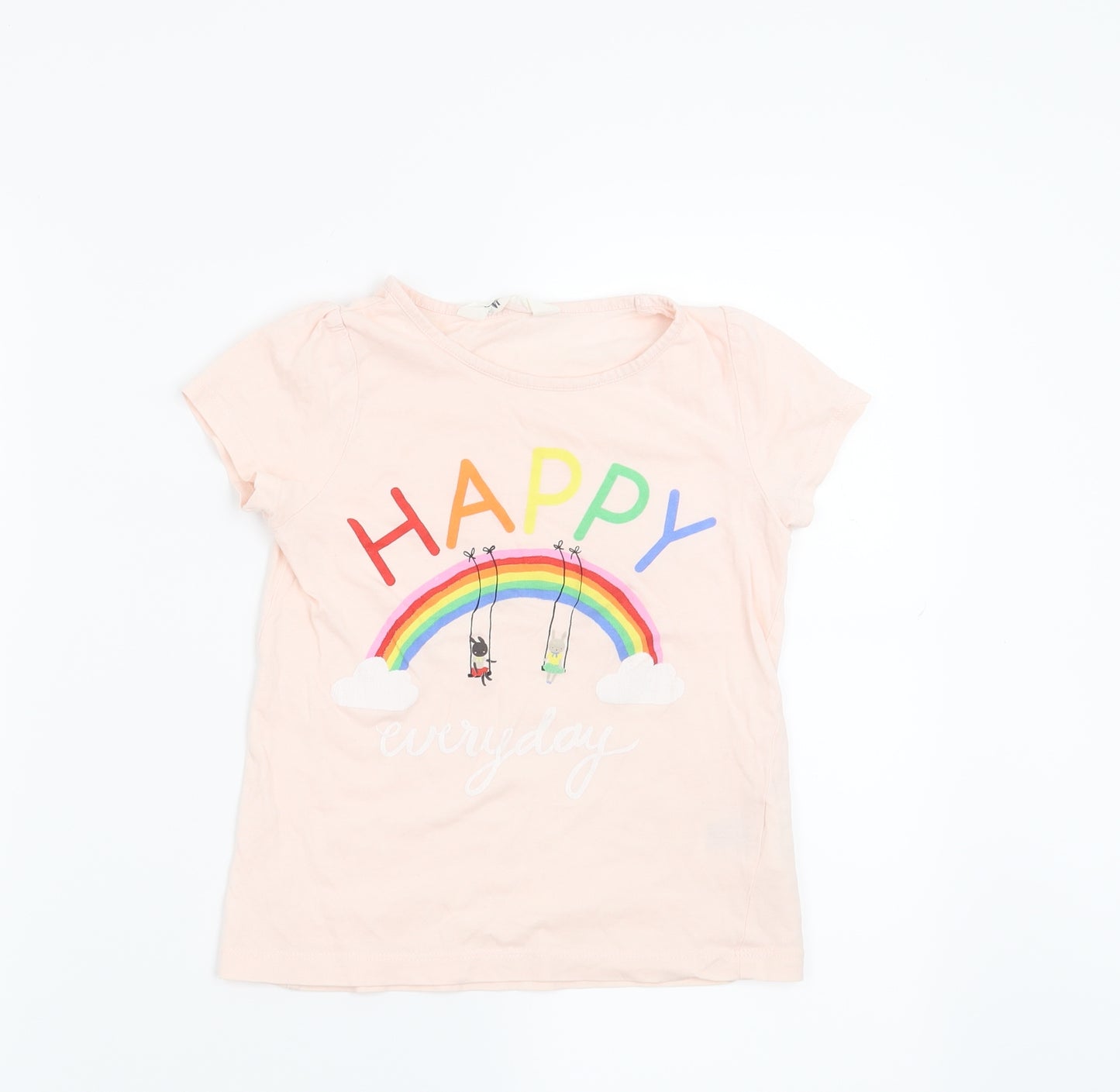 H&M Girls Pink   Basic T-Shirt Size 7-8 Years  - Happy Everyday