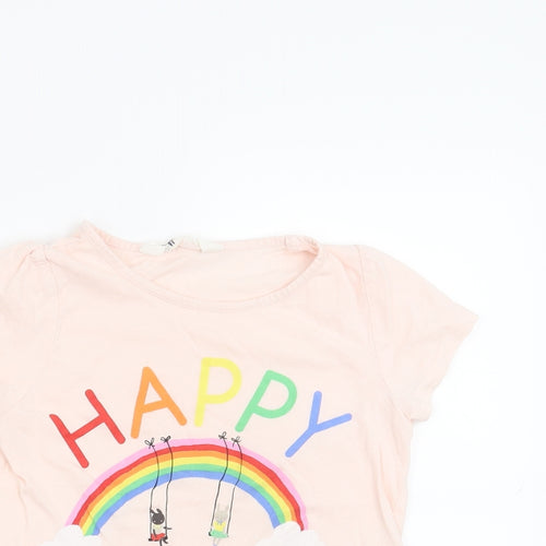 H&M Girls Pink   Basic T-Shirt Size 7-8 Years  - Happy Everyday