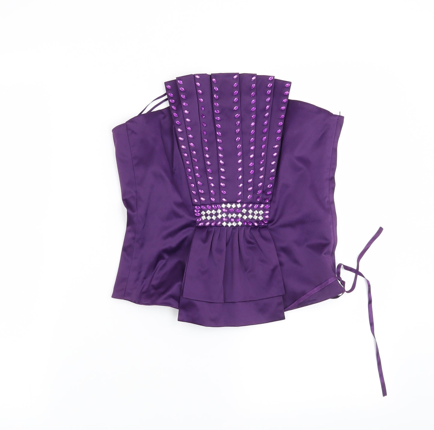 Goddiva Womens Purple   Cropped Blouse Size 12