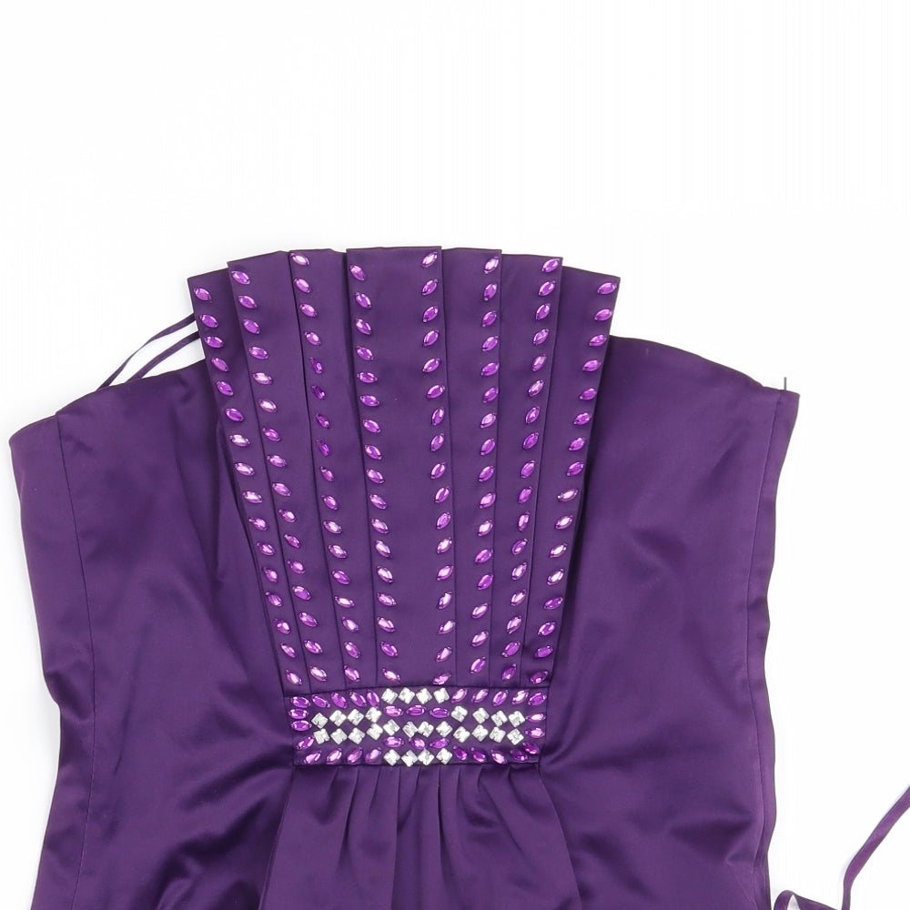 Goddiva Womens Purple   Cropped Blouse Size 12