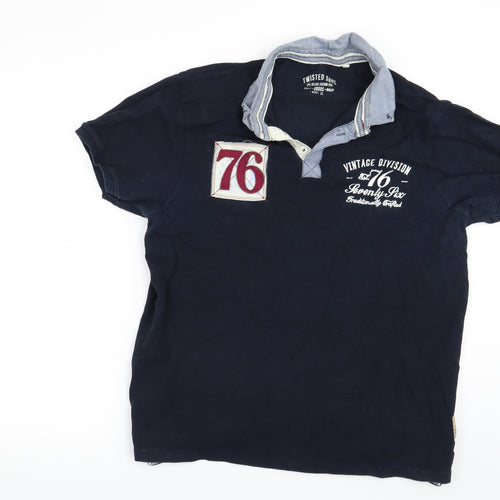 Twisted Soul Mens Blue    Polo Size XL