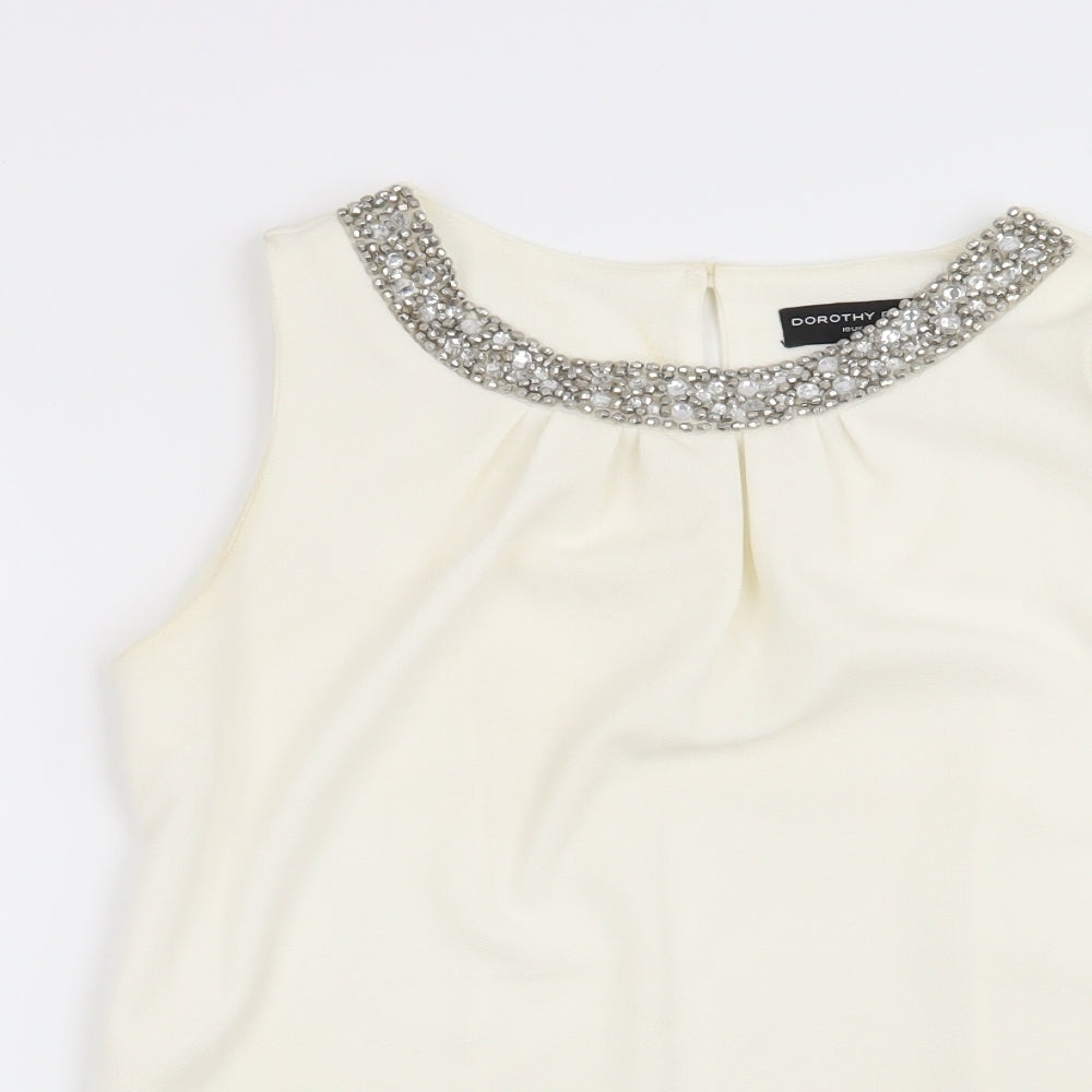 Dorothy Perkins Womens Beige   Basic Blouse Size 10