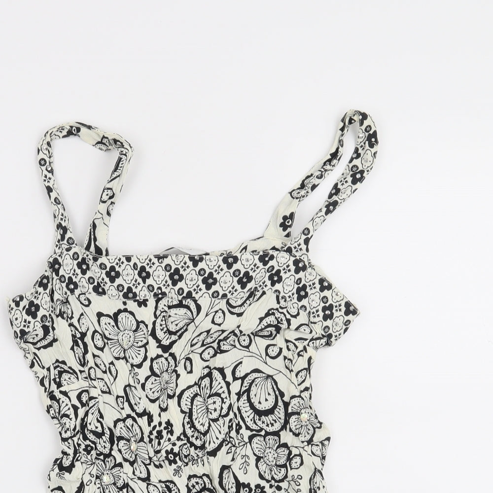 New Look Womens Beige Floral  Basic Blouse Size 8