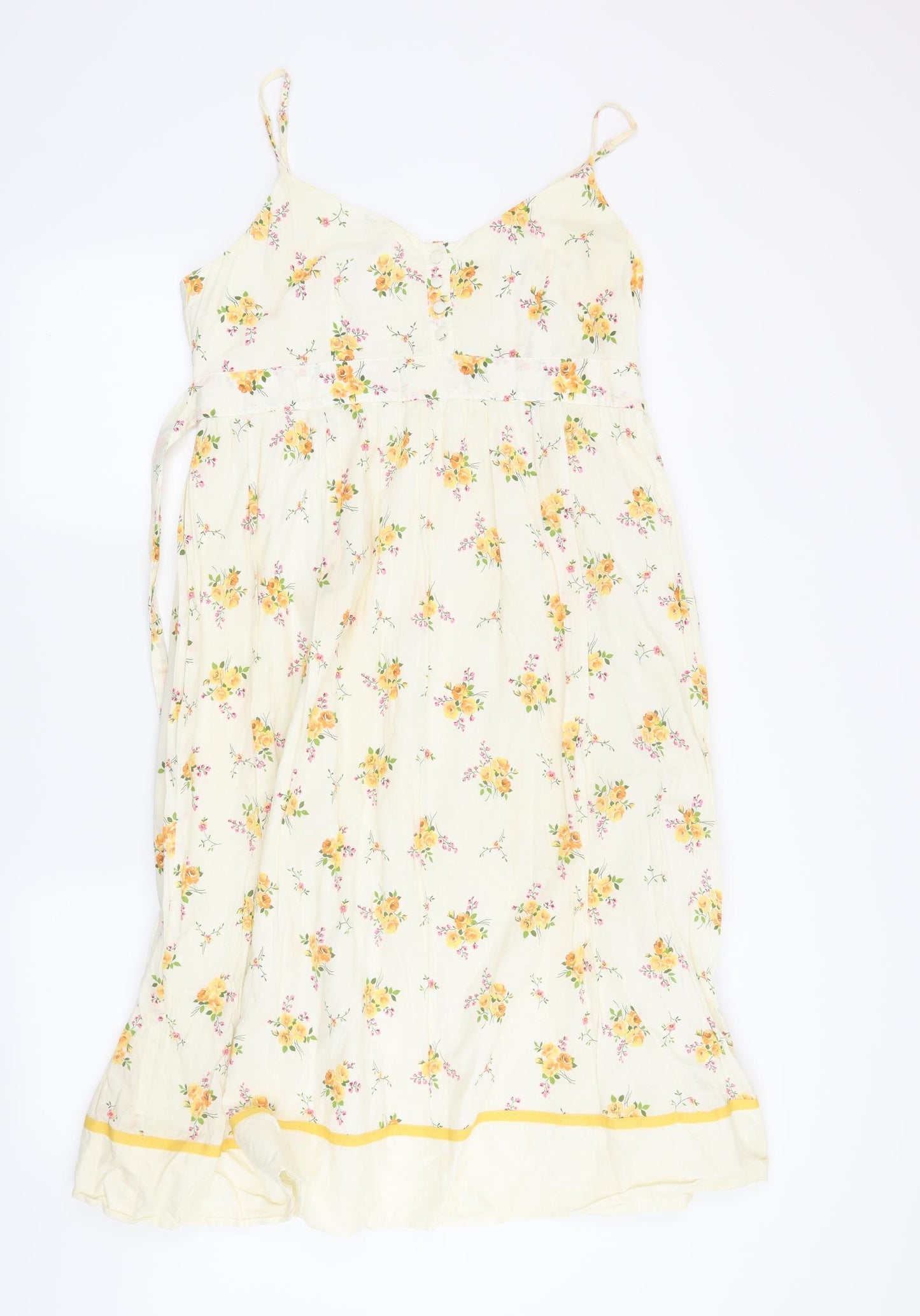 Preworn Womens Beige Floral  Fit & Flare  Size 14