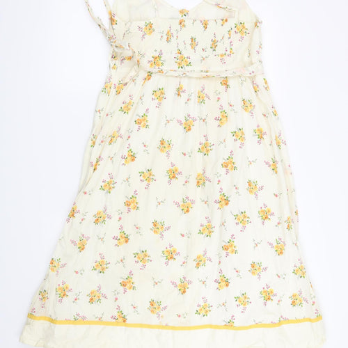 Preworn Womens Beige Floral  Fit & Flare  Size 14