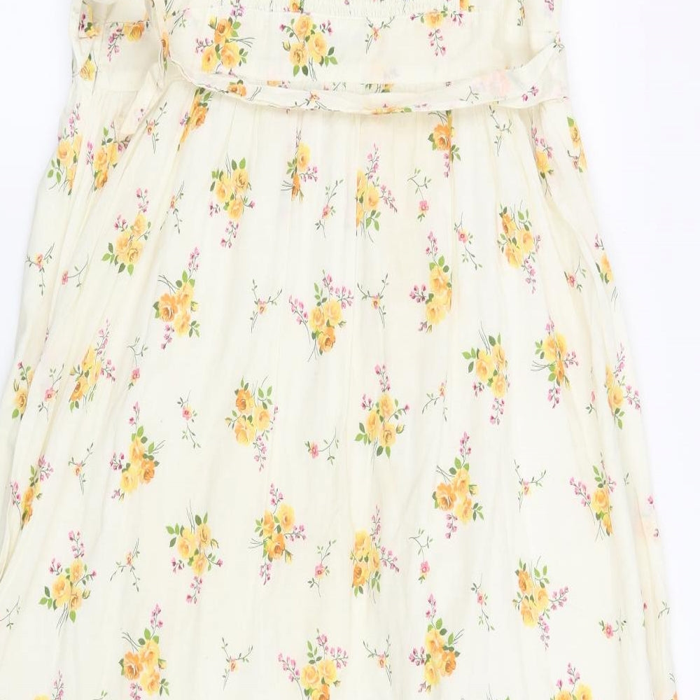 Preworn Womens Beige Floral  Fit & Flare  Size 14