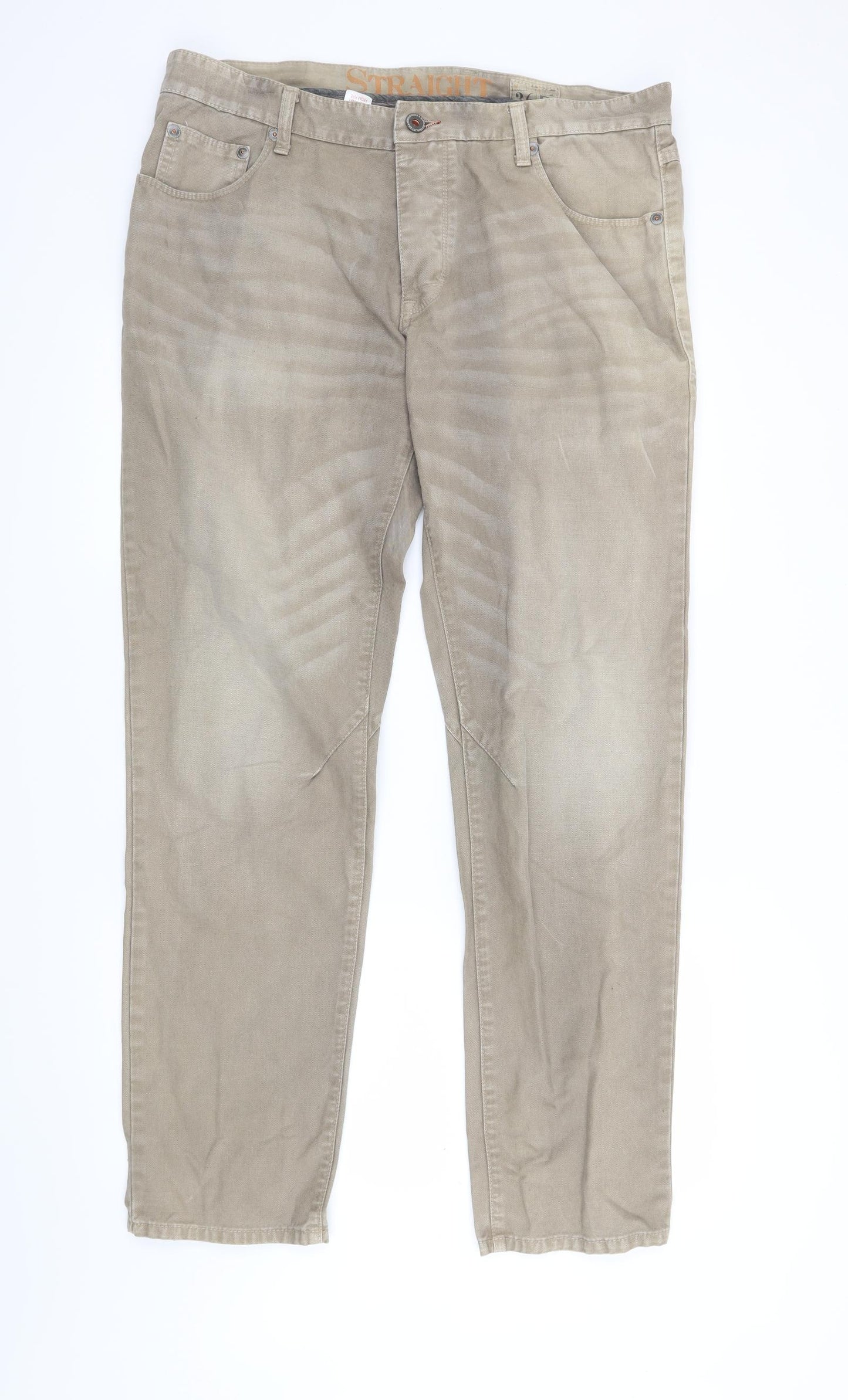 NEXT Mens Beige   Straight Jeans Size 36 in L31 in