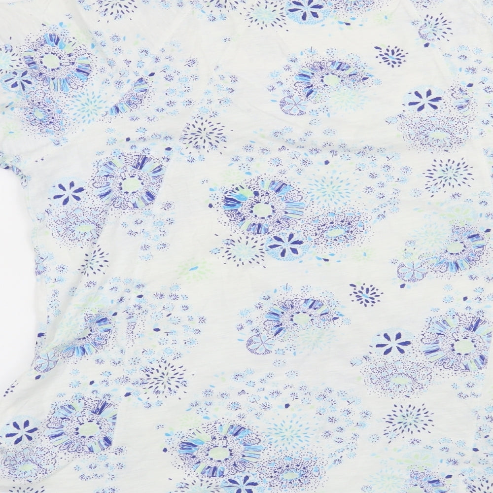 Marks and Spencer Womens White Floral  Basic T-Shirt Size 16