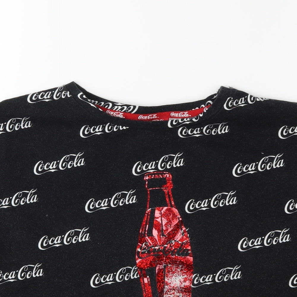 Coca-Cola Girls Black   Basic T-Shirt Size 14 Years