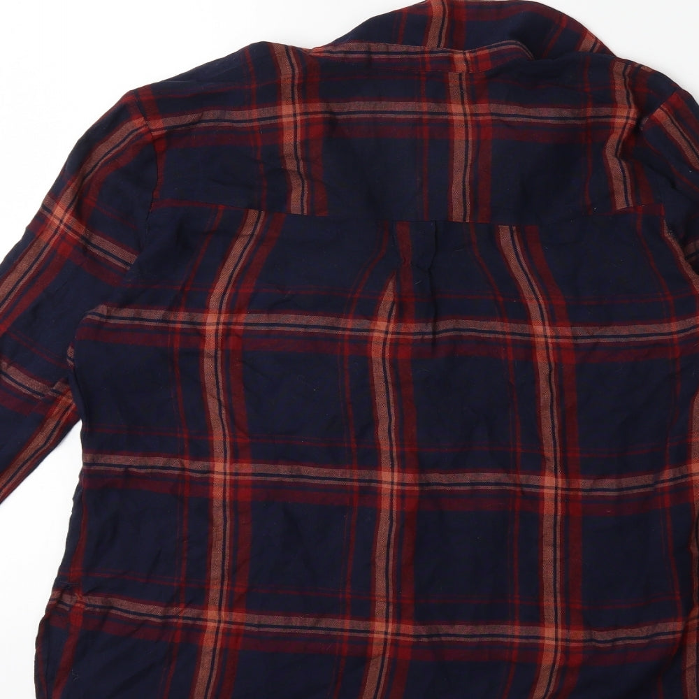 New Look Womens Blue Check  Basic Blouse Size 8