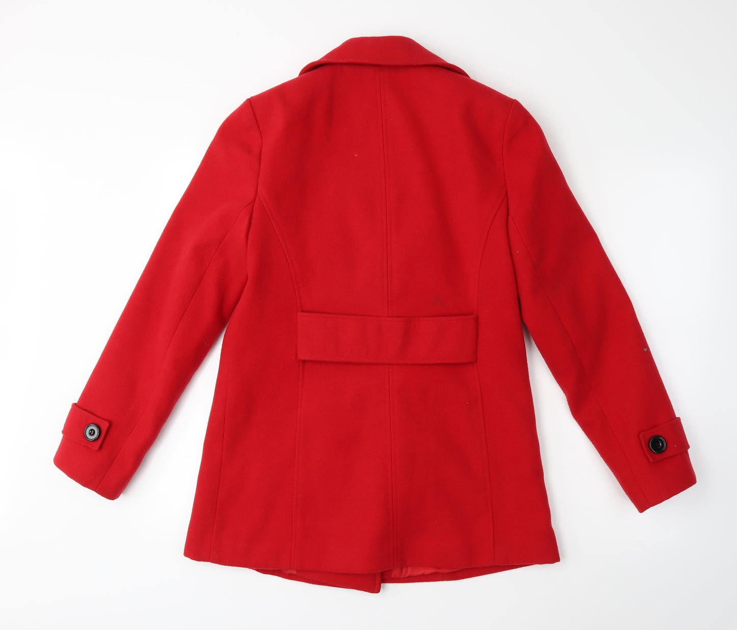 M&Co Womens Red  Rayon Overcoat Coat Size 10