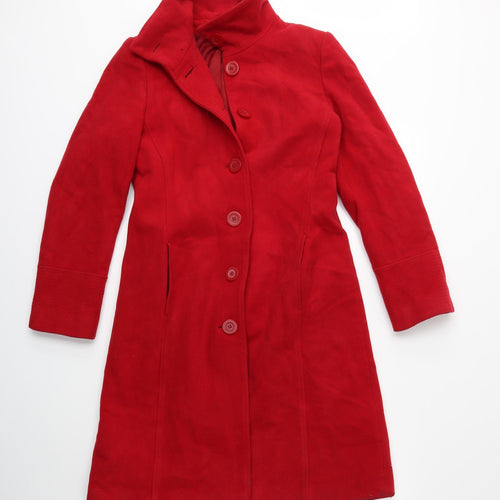 New Look Womens Red   Overcoat Coat Size 10