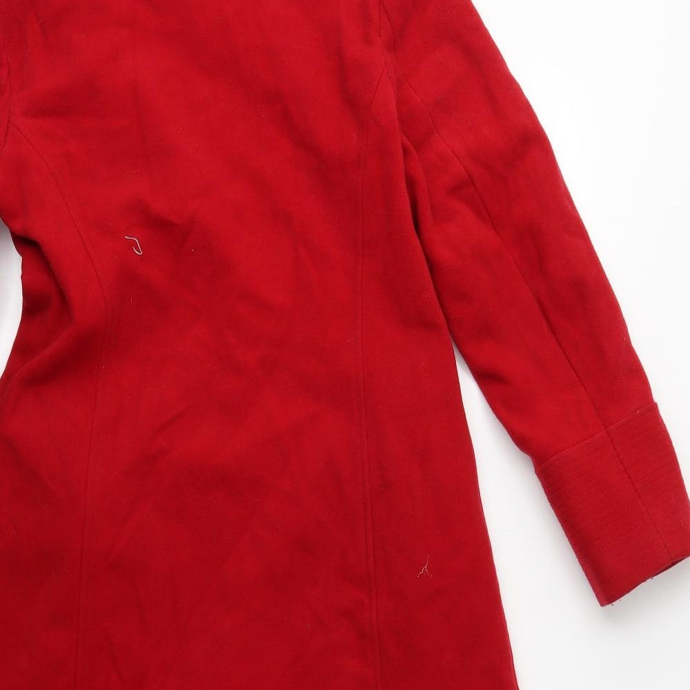 New Look Womens Red   Overcoat Coat Size 10
