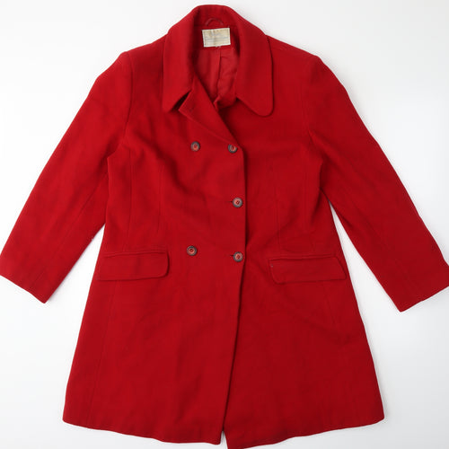 Preworn Womens Red   Overcoat Coat Size 10