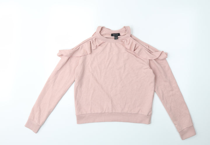 New Look Womens Pink Pullover Sweatshirt Size 10